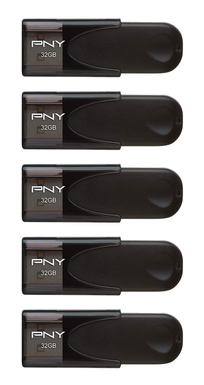 PNY 32GB AttachÃ© 4 USB 2.0 Flash Drive, Black, (Pack of 5) - Image 1